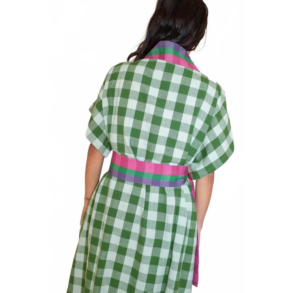 NEW RUJUTA SHETH naya kaftan dress in watermelon chex - Picture 5 of 5